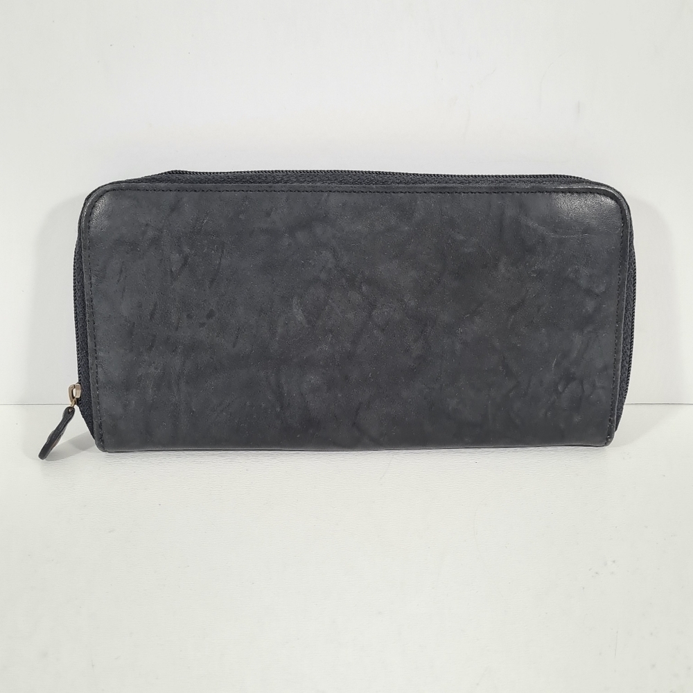 Edward Harvey Genuine Leather Zip Around Wallet